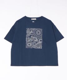 (BD)【BARNDOOR】モノトーン フラワー 刺繍 Tシャツ