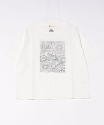 (BD)【BARNDOOR】モノトーン フラワー 刺繍 Tシャツ