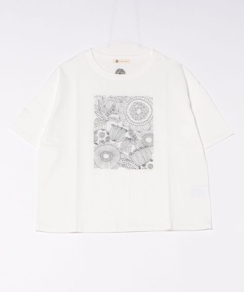 BARNDOOR(バーンドア)の「(BD)【BARNDOOR】モノトーン フラワー 刺繍 Tシャツ(Tシャツ/カットソー・レディース・オフホワイト/ブラック/ネイビー・FREE)」の1枚目の写真