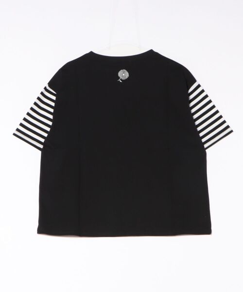BARNDOOR(バーンドア)の「(BD)【BARNDOOR】モノトーン フラワー 刺繍 Tシャツ(Tシャツ/カットソー・レディース・オフホワイト/ブラック/ネイビー・FREE)」の4枚目の写真