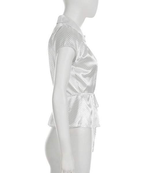 almo(アルモ)の「【LAMPOON】サテンドットシャツ(シャツ/ブラウス・レディース・ホワイト・LARGE/MEDIUM/SMALL)」の9枚目の写真