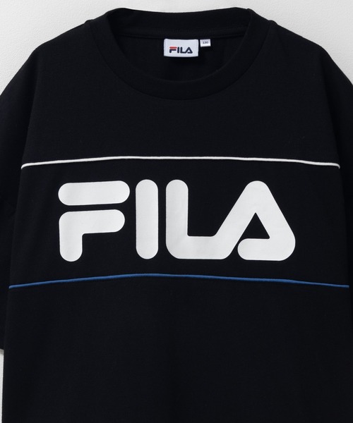 FILA（フィラ）の「【FILA】 ビッグサイズ切替Tシャツ（Tシャツ/カットソー・キッズ・ブルー/ブラック・130/140/150/160）」の4枚目の写真