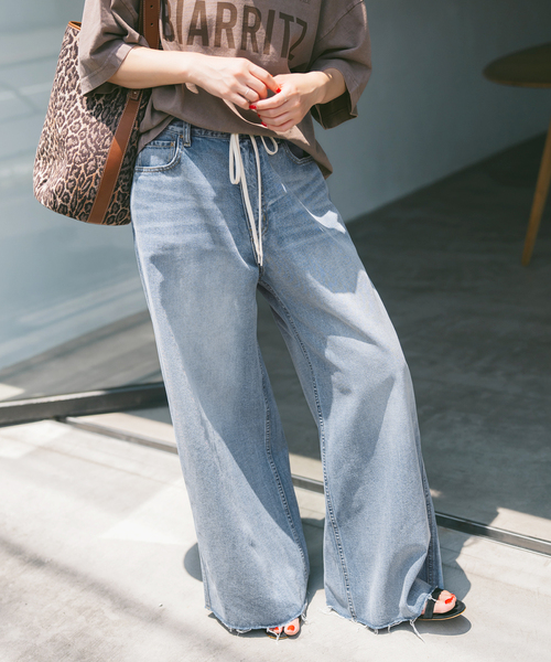 Spick & Span(スピックアンドスパン)の「5 1/2 SOFT DRAWSTRINGDENIM(デニムパンツ・レディース・ブラック/ブルー系その他・26/27/28)」の5枚目の写真