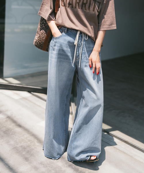 Spick & Span(スピックアンドスパン)の「5 1/2 SOFT DRAWSTRINGDENIM(デニムパンツ・レディース・ブラック/ブルー系その他・26/27/28)」の7枚目の写真