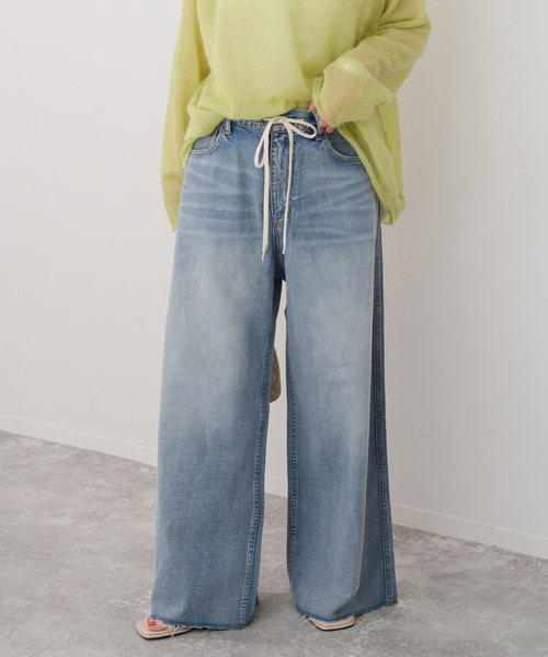 ♪スピックアンドスパン 5 1/2　デニムパンツ　タックワイド　デニム 5 1/2 SOFT DRAWSTRINGDENIM（デニムパンツ）｜Spick & Span