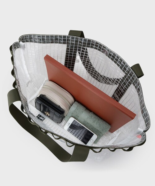 THE SHOP TK （ザ ショップ ティーケー ）の「PVCクリアトートバッグ 【ユニセックス／軽量】（トートバッグ・メンズ・オリーブ/ブラック・00）」の11枚目の写真