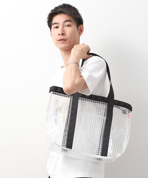 THE SHOP TK （ザ ショップ ティーケー ）の「PVCクリアトートバッグ 【ユニセックス／軽量】（トートバッグ・メンズ・オリーブ/ブラック・00）」の5枚目の写真