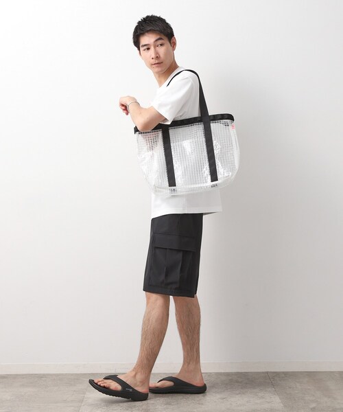 THE SHOP TK （ザ ショップ ティーケー ）の「PVCクリアトートバッグ 【ユニセックス／軽量】（トートバッグ・メンズ・オリーブ/ブラック・00）」の6枚目の写真