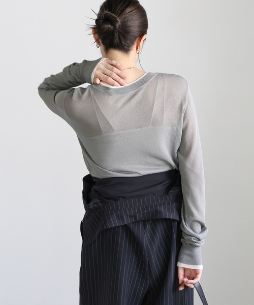 select MOCA(セレクトモカ)の「フェイクレイヤードシアーカーディガン(カーディガン/ボレロ・レディース・グレー/ベージュ/ブラック・FREE)」の22枚目の写真