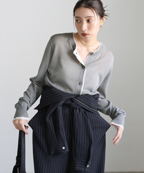 select MOCA(セレクトモカ)の「フェイクレイヤードシアーカーディガン(カーディガン/ボレロ・レディース・グレー/ベージュ/ブラック・FREE)」の18枚目の写真