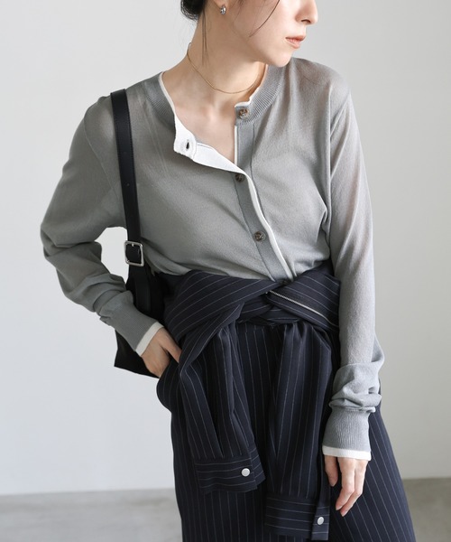 select MOCA(セレクトモカ)の「フェイクレイヤードシアーカーディガン(カーディガン/ボレロ・レディース・グレー/ベージュ/ブラック・FREE)」の16枚目の写真