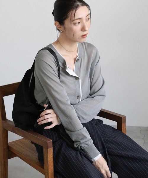 select MOCA(セレクトモカ)の「フェイクレイヤードシアーカーディガン(カーディガン/ボレロ・レディース・グレー/ベージュ/ブラック・FREE)」の17枚目の写真