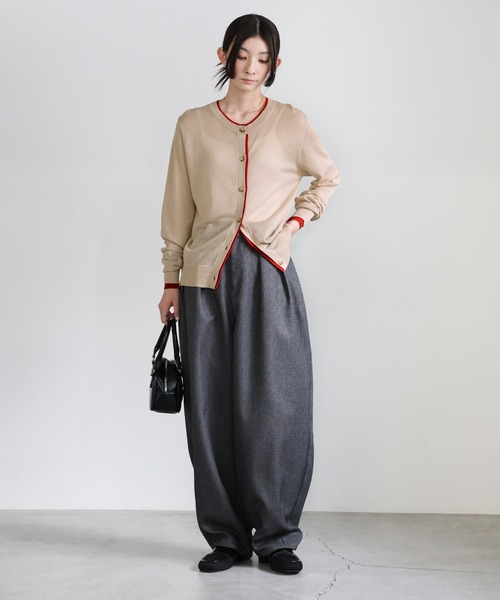 select MOCA(セレクトモカ)の「フェイクレイヤードシアーカーディガン(カーディガン/ボレロ・レディース・グレー/ベージュ/ブラック・FREE)」の4枚目の写真