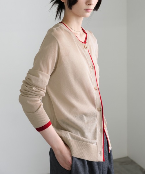 select MOCA(セレクトモカ)の「フェイクレイヤードシアーカーディガン(カーディガン/ボレロ・レディース・グレー/ベージュ/ブラック・FREE)」の9枚目の写真