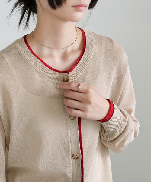 select MOCA(セレクトモカ)の「フェイクレイヤードシアーカーディガン(カーディガン/ボレロ・レディース・グレー/ベージュ/ブラック・FREE)」の11枚目の写真