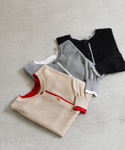 select MOCA(セレクトモカ)の「フェイクレイヤードシアーカーディガン(カーディガン/ボレロ・レディース・グレー/ベージュ/ブラック・FREE)」の15枚目の写真