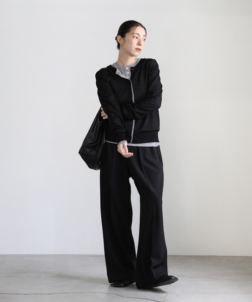 select MOCA(セレクトモカ)の「フェイクレイヤードシアーカーディガン(カーディガン/ボレロ・レディース・グレー/ベージュ/ブラック・FREE)」の6枚目の写真