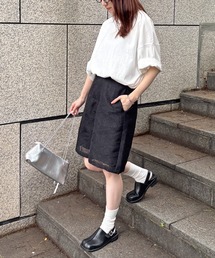 ISOOK | 【ISOOK / アイスー】レースハーフパンツ / バミューダパンツ ショートパンツ 5分丈 ハイウエスト ウエストゴム ブラック ブラウン 黒 茶 ZOZOTOWN限定(その他パンツ)