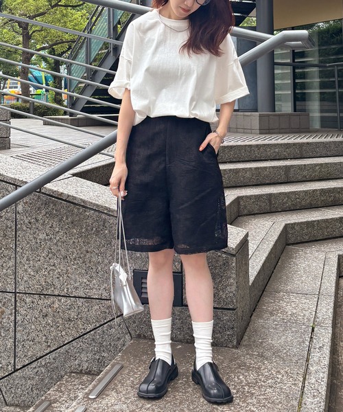 ISOOK(アイスー)の「【ISOOK / アイスー】レースハーフパンツ / バミューダパンツ ショートパンツ 5分丈 ハイウエスト ウエストゴム ブラック ブラウン 黒 茶 ZOZOTOWN限定(その他パンツ・レディース・ブラウン/ブラック・FREE)」の22枚目の写真