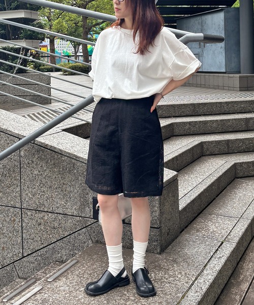 ISOOK(アイスー)の「【ISOOK / アイスー】レースハーフパンツ / バミューダパンツ ショートパンツ 5分丈 ハイウエスト ウエストゴム ブラック ブラウン 黒 茶 ZOZOTOWN限定(その他パンツ・レディース・ブラウン/ブラック・FREE)」の11枚目の写真