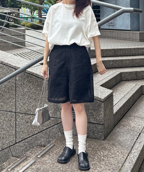 ISOOK(アイスー)の「【ISOOK / アイスー】レースハーフパンツ / バミューダパンツ ショートパンツ 5分丈 ハイウエスト ウエストゴム ブラック ブラウン 黒 茶 ZOZOTOWN限定(その他パンツ・レディース・ブラウン/ブラック・FREE)」の20枚目の写真