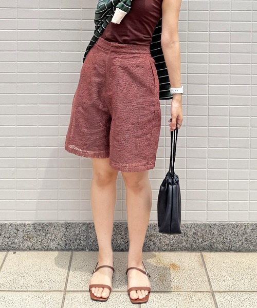 ISOOK(アイスー)の「【ISOOK / アイスー】レースハーフパンツ / バミューダパンツ ショートパンツ 5分丈 ハイウエスト ウエストゴム ブラック ブラウン 黒 茶 ZOZOTOWN限定(その他パンツ・レディース・ブラウン/ブラック・FREE)」の17枚目の写真
