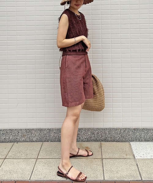 ISOOK(アイスー)の「【ISOOK / アイスー】レースハーフパンツ / バミューダパンツ ショートパンツ 5分丈 ハイウエスト ウエストゴム ブラック ブラウン 黒 茶 ZOZOTOWN限定(その他パンツ・レディース・ブラウン/ブラック・FREE)」の18枚目の写真