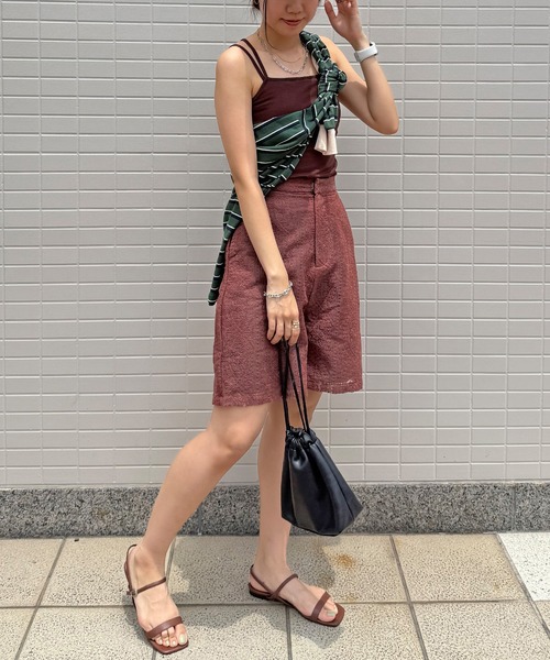 ISOOK(アイスー)の「【ISOOK / アイスー】レースハーフパンツ / バミューダパンツ ショートパンツ 5分丈 ハイウエスト ウエストゴム ブラック ブラウン 黒 茶 ZOZOTOWN限定(その他パンツ・レディース・ブラウン/ブラック・FREE)」の15枚目の写真