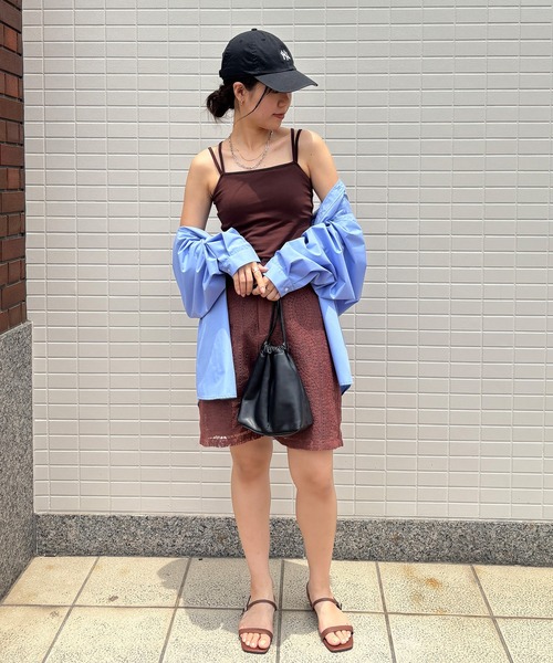 ISOOK(アイスー)の「【ISOOK / アイスー】レースハーフパンツ / バミューダパンツ ショートパンツ 5分丈 ハイウエスト ウエストゴム ブラック ブラウン 黒 茶 ZOZOTOWN限定(その他パンツ・レディース・ブラウン/ブラック・FREE)」の9枚目の写真