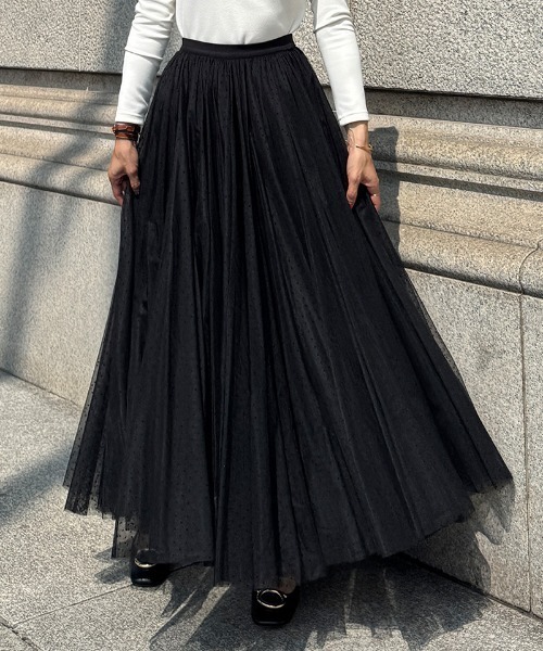 セール】2WAYチュールドットスカートドレス（スカート）｜JENNE