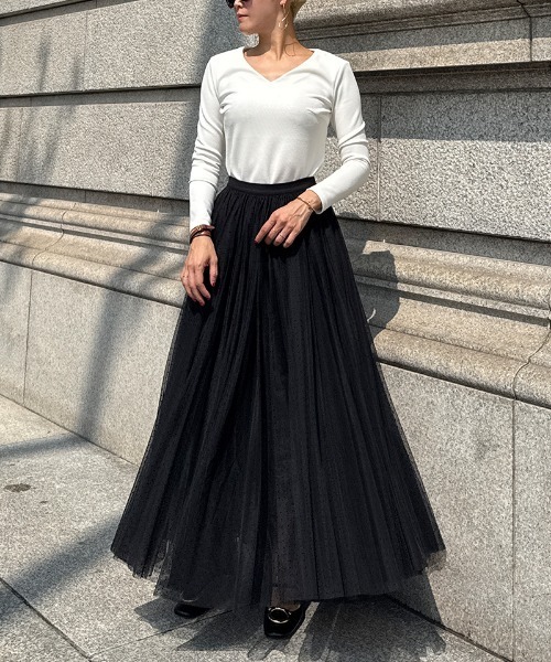 JENNE（ジェンヌ）の「２WAYチュールドットスカートドレス（スカート・レディース・グレー/ブラック/ホワイト・SMALL/MEDIUM/LARGE）」の11枚目の写真
