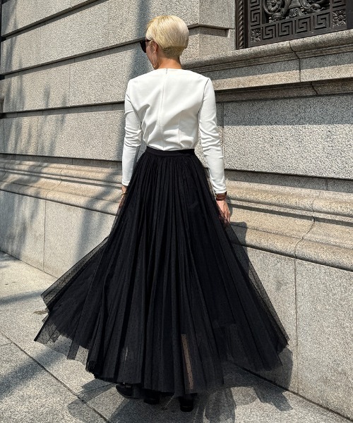 JENNE（ジェンヌ）の「２WAYチュールドットスカートドレス（スカート・レディース・グレー/ブラック/ホワイト・SMALL/MEDIUM/LARGE）」の13枚目の写真