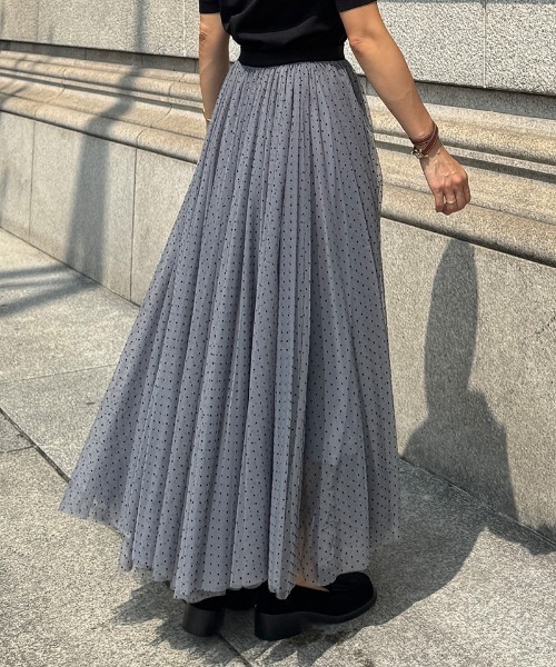 JENNE（ジェンヌ）の「２WAYチュールドットスカートドレス（スカート・レディース・グレー/ブラック/ホワイト・SMALL/MEDIUM/LARGE）」の16枚目の写真