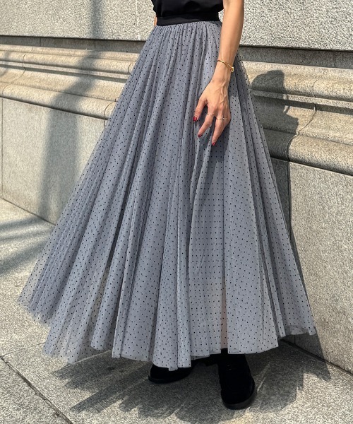 JENNE（ジェンヌ）の「２WAYチュールドットスカートドレス（スカート・レディース・グレー/ブラック/ホワイト・SMALL/MEDIUM/LARGE）」の19枚目の写真