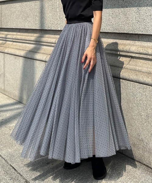 JENNE（ジェンヌ）の「２WAYチュールドットスカートドレス（スカート・レディース・グレー/ブラック/ホワイト・SMALL/MEDIUM/LARGE）」の22枚目の写真
