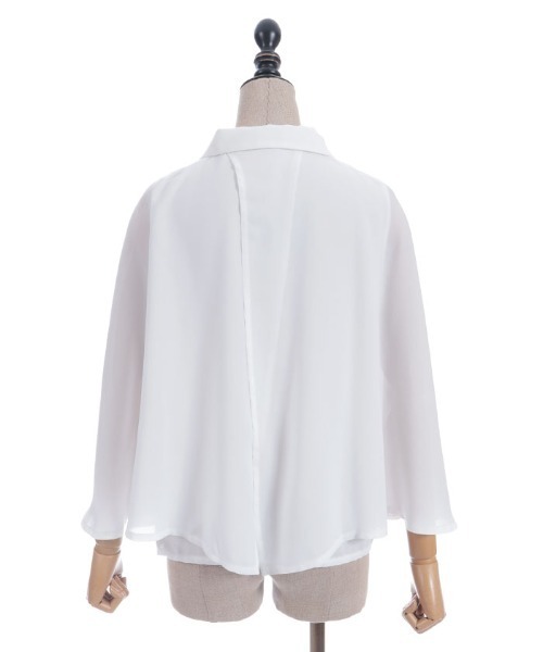axes femme POETIQUE(アクシーズファムポエティック)の「ケープデザインブラウス(シャツ/ブラウス・レディース・ブルーグリーン/ブラック/ホワイト・MEDIUM)」の13枚目の写真