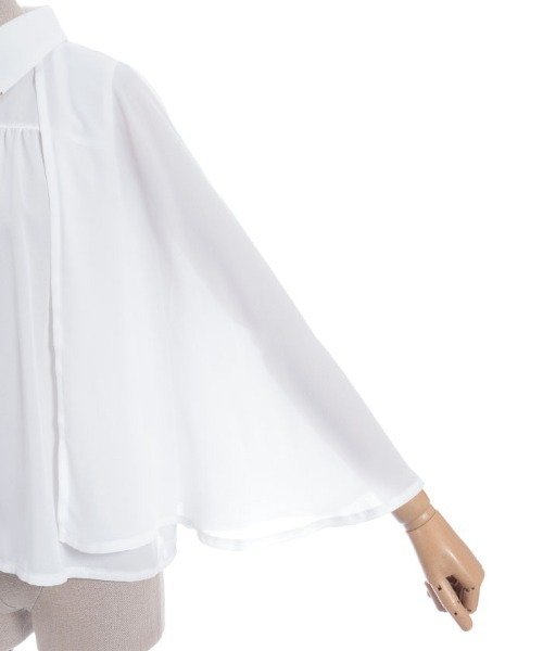 axes femme POETIQUE(アクシーズファムポエティック)の「ケープデザインブラウス(シャツ/ブラウス・レディース・ブルーグリーン/ブラック/ホワイト・MEDIUM)」の17枚目の写真