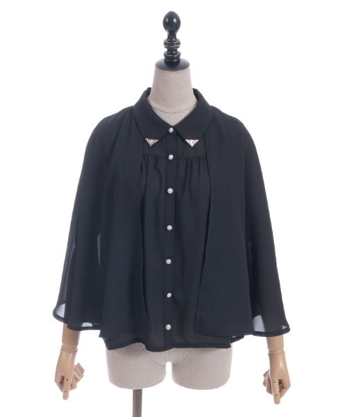 axes femme POETIQUE(アクシーズファムポエティック)の「ケープデザインブラウス(シャツ/ブラウス・レディース・ブルーグリーン/ブラック/ホワイト・MEDIUM)」の18枚目の写真