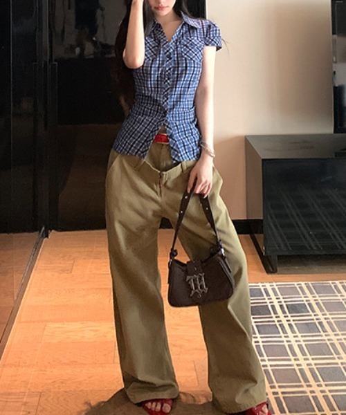 Vipoa(ヴィポア)の「レトロブルーチェックシャツ(シャツ/ブラウス・レディース・ブルー・FREE)」の20枚目の写真