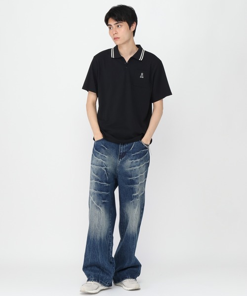 3.3 Field Trip (3.3フィールドトリップ)の「3.3 Field Trip/クラックデザインデニム(デニムパンツ・メンズ・ブルー/ブラック・MEDIUM/LARGE)」の11枚目の写真