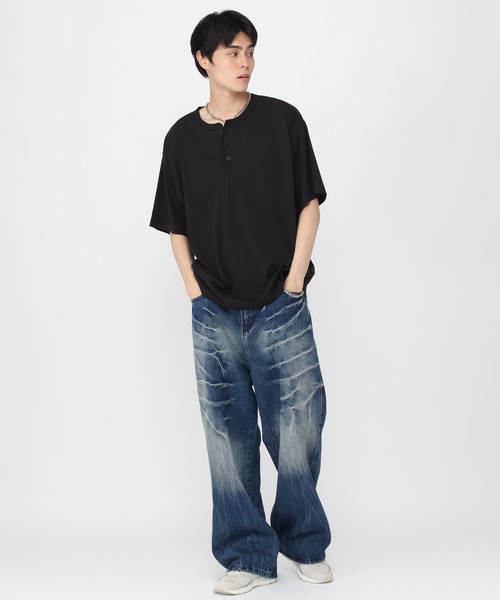 3.3 Field Trip (3.3フィールドトリップ)の「3.3 Field Trip/クラックデザインデニム(デニムパンツ・メンズ・ブルー/ブラック・MEDIUM/LARGE)」の12枚目の写真