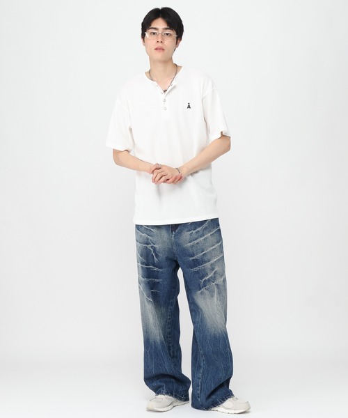 3.3 Field Trip (3.3フィールドトリップ)の「3.3 Field Trip/クラックデザインデニム(デニムパンツ・メンズ・ブルー/ブラック・MEDIUM/LARGE)」の13枚目の写真