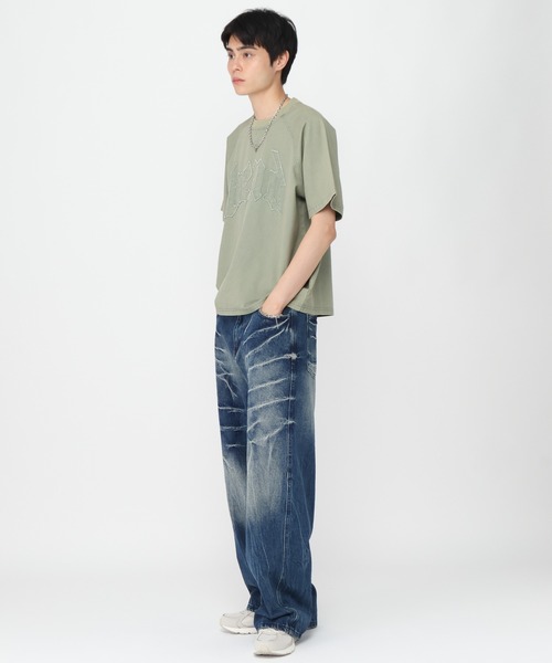 3.3 Field Trip (3.3フィールドトリップ)の「3.3 Field Trip/クラックデザインデニム(デニムパンツ・メンズ・ブルー/ブラック・MEDIUM/LARGE)」の16枚目の写真