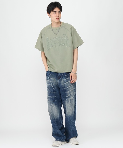 3.3 Field Trip (3.3フィールドトリップ)の「3.3 Field Trip/クラックデザインデニム(デニムパンツ・メンズ・ブルー/ブラック・MEDIUM/LARGE)」の15枚目の写真