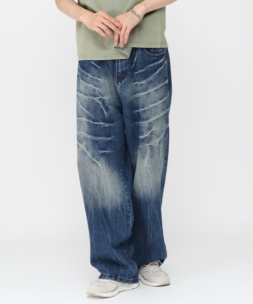 3.3 Field Trip (3.3フィールドトリップ)の「3.3 Field Trip/クラックデザインデニム(デニムパンツ・メンズ・ブルー/ブラック・MEDIUM/LARGE)」の18枚目の写真