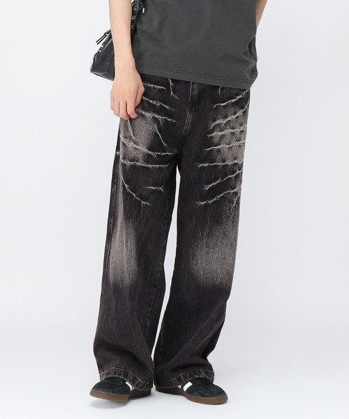 3.3 Field Trip (3.3フィールドトリップ)の「3.3 Field Trip/クラックデザインデニム(デニムパンツ・メンズ・ブルー/ブラック・MEDIUM/LARGE)」の6枚目の写真