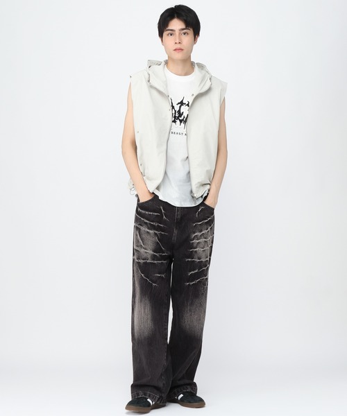 3.3 Field Trip (3.3フィールドトリップ)の「3.3 Field Trip/クラックデザインデニム(デニムパンツ・メンズ・ブルー/ブラック・MEDIUM/LARGE)」の10枚目の写真