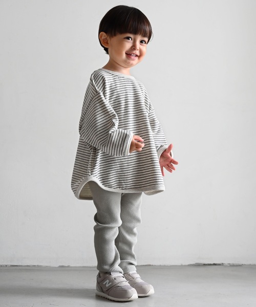 PUPPAPUPO（プッパプーポ）の「裾バインダー スウェット トレーナー（スウェット・キッズ・チャコール/ベージュ/グレー・80/90/100/110）」の22枚目の写真