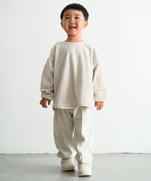 PUPPAPUPO（プッパプーポ）の「裾バインダー スウェット トレーナー（スウェット・キッズ・チャコール/ベージュ/グレー・80/90/100/110）」の19枚目の写真