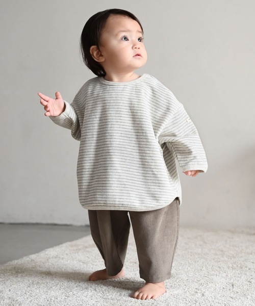 PUPPAPUPO（プッパプーポ）の「裾バインダー スウェット トレーナー（スウェット・キッズ・チャコール/ベージュ/グレー・80/90/100/110）」の17枚目の写真